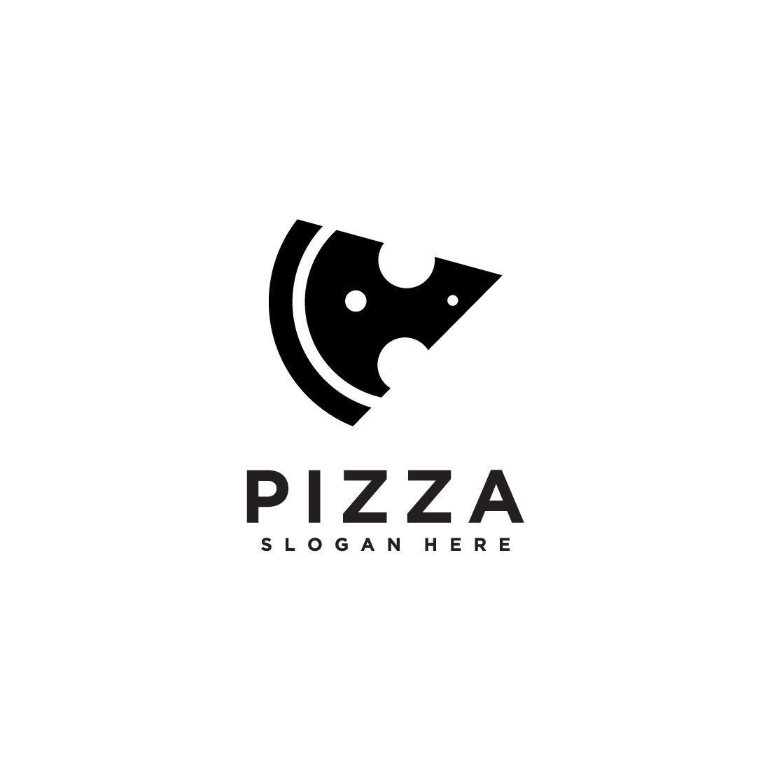 pizza logo vector design template preview image.