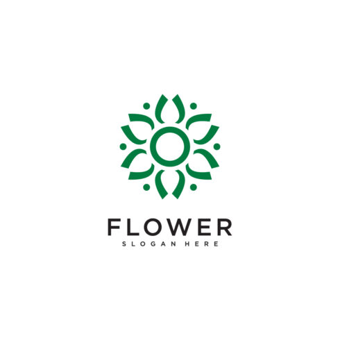 flower nature logo design template vector cover image.