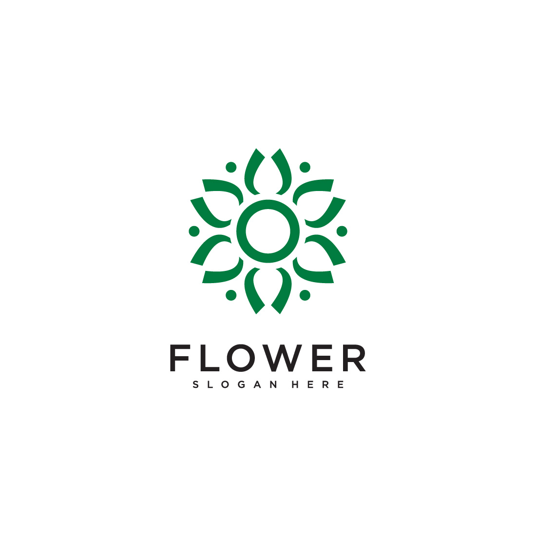 flower nature logo design template vector preview image.