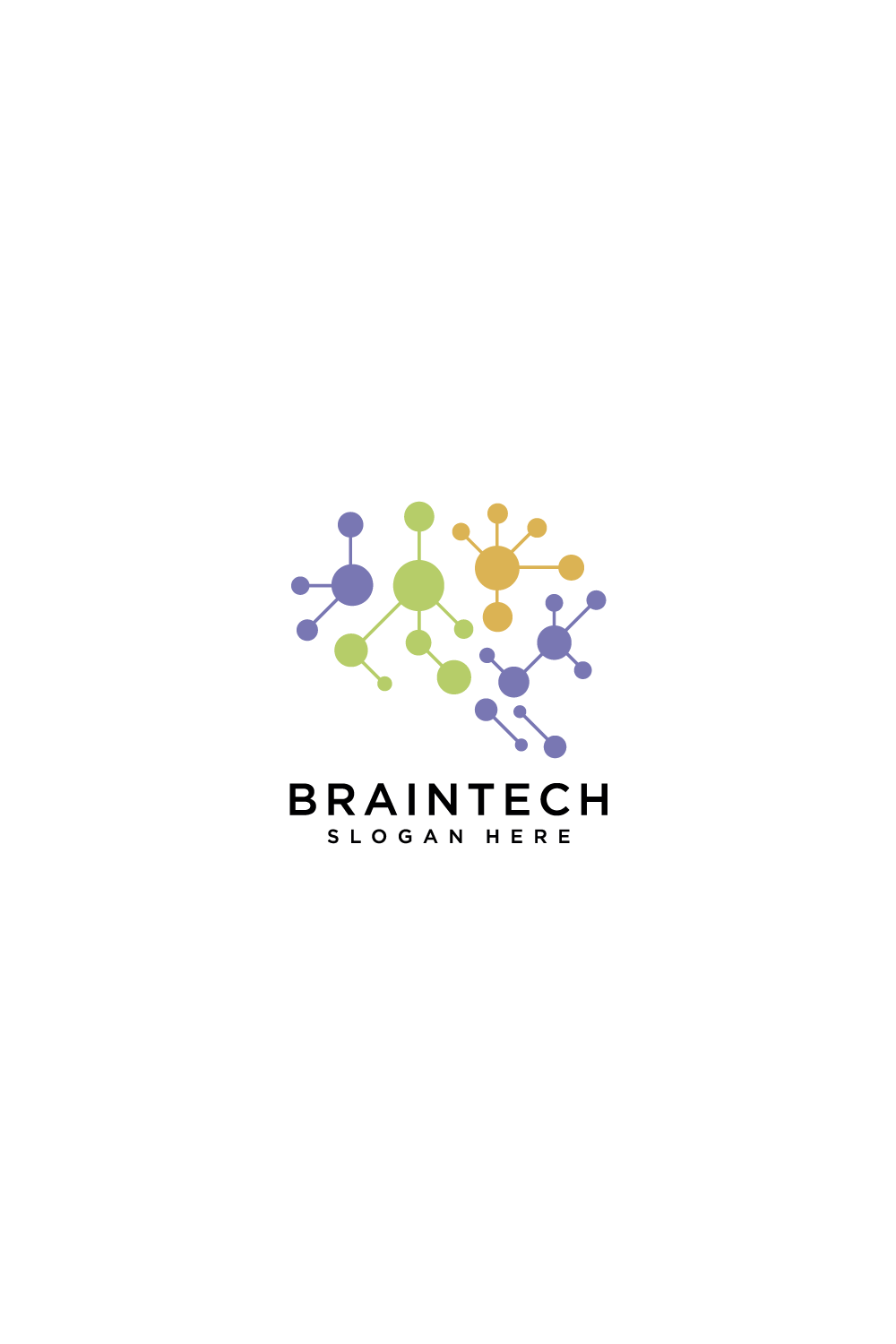 Brain technology logo design template pinterest preview image.