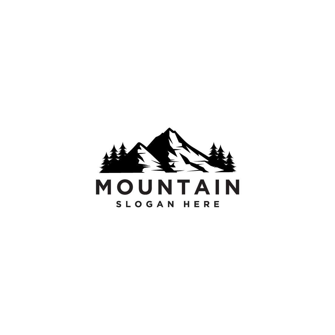 mountain logo design preview image.