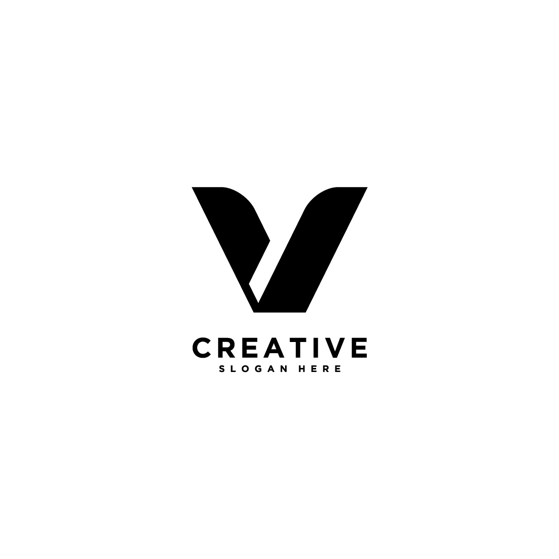 letter v logo design preview image.
