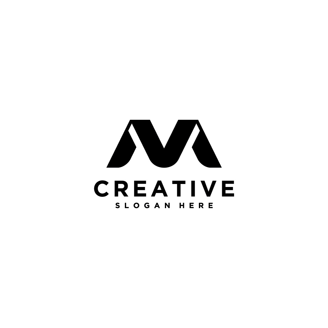 letter m logo design preview image.