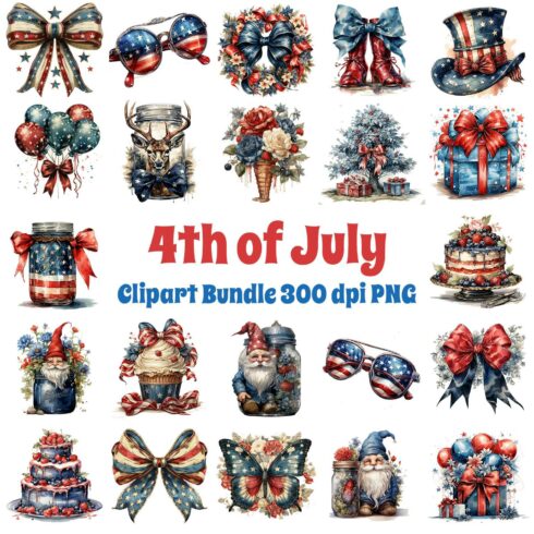 4th of July Clipart Bundle cover image.