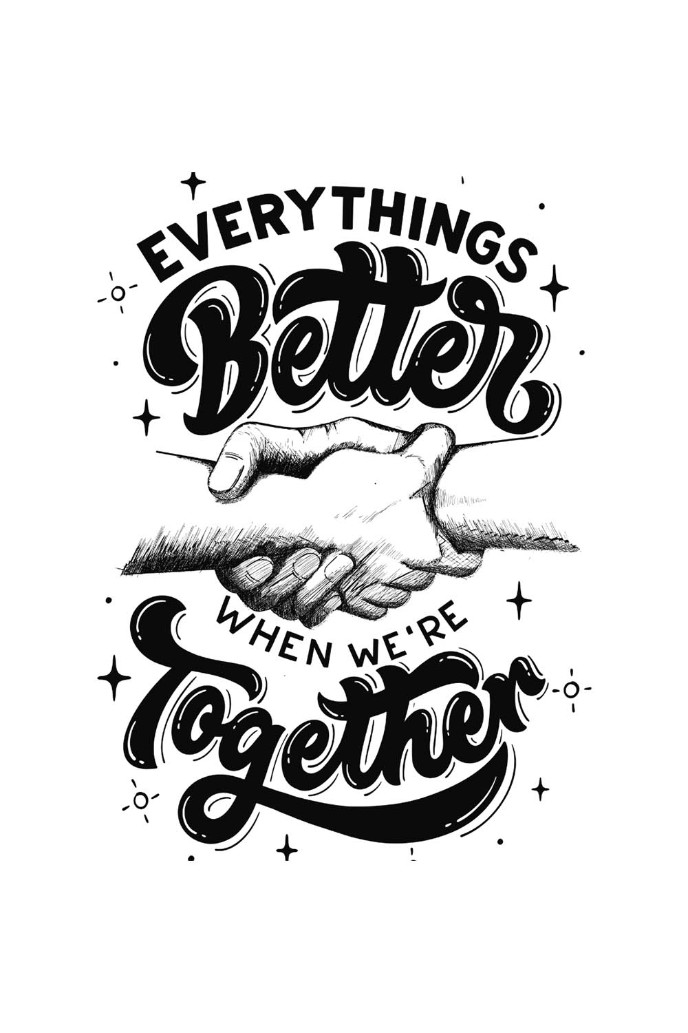 Everythings Better When We're Together Design SVG, PNG pinterest preview image.