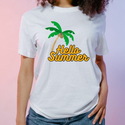 Hello summer t shirt design cover image.