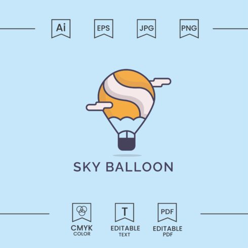 air balloon travel logo cover image.