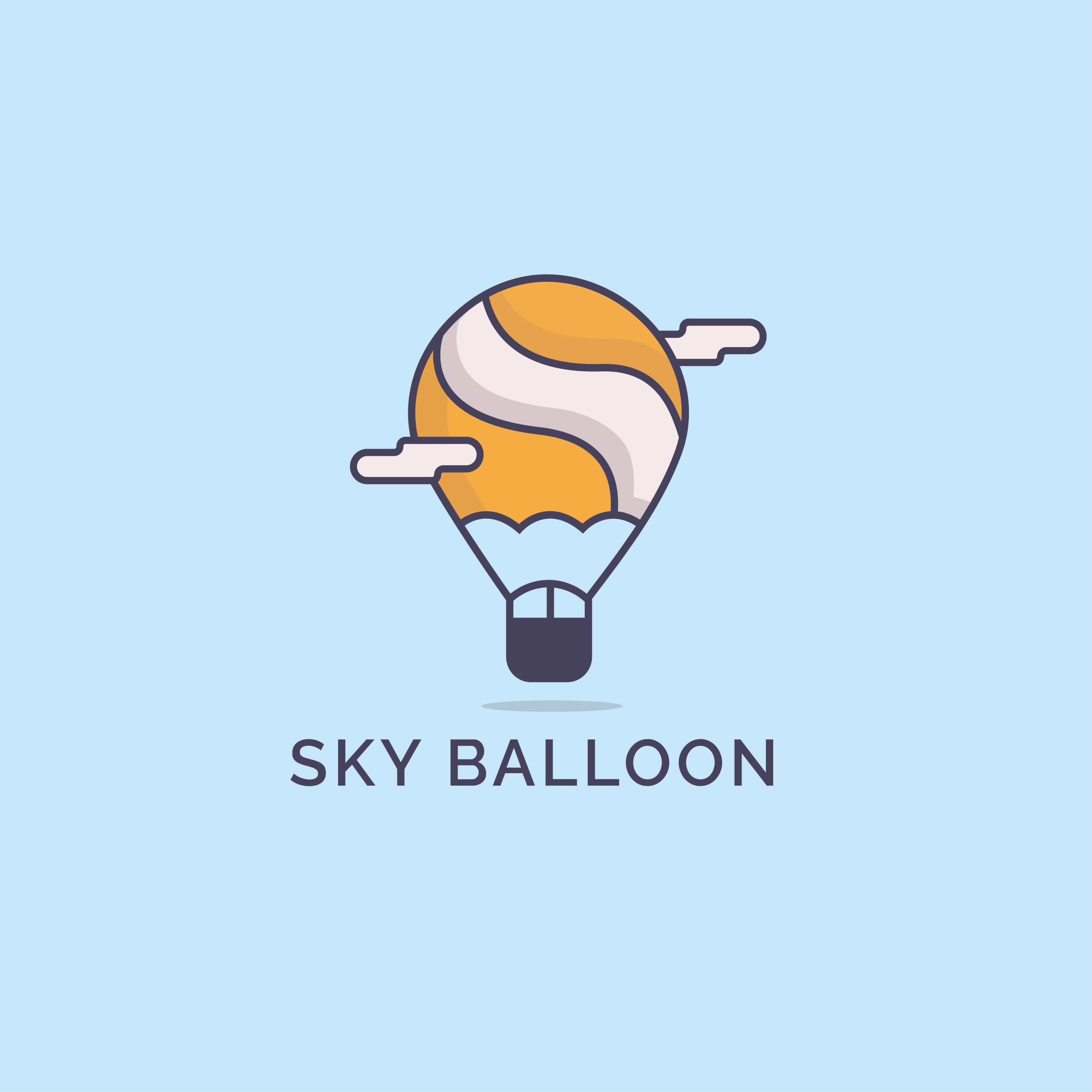 air balloon travel logo preview image.