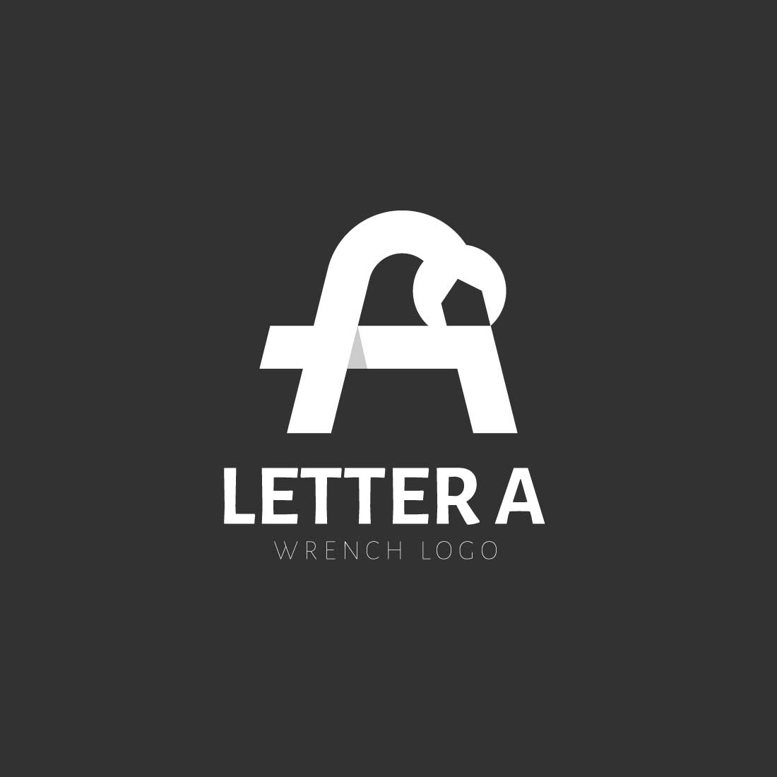Letter A wrench initials logo preview image.