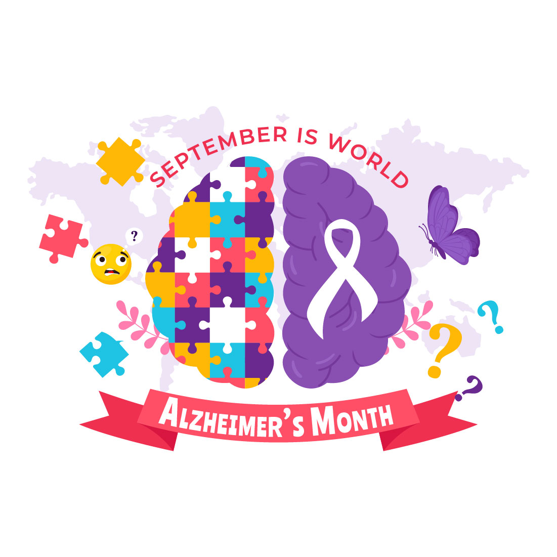 13 World Alzheimer's Day Illustration preview image.
