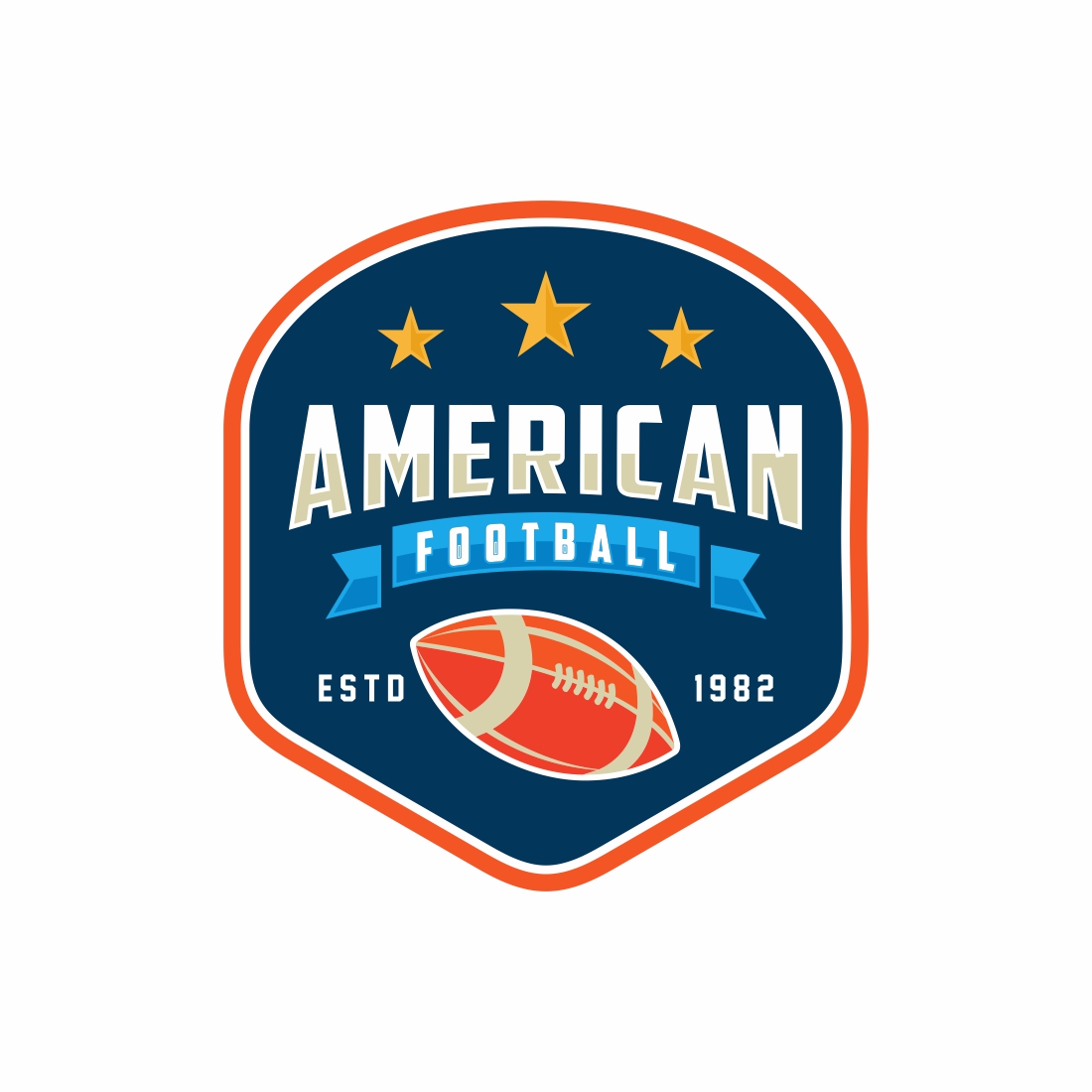 American Football Sports logo and badge – Only $7 preview image.