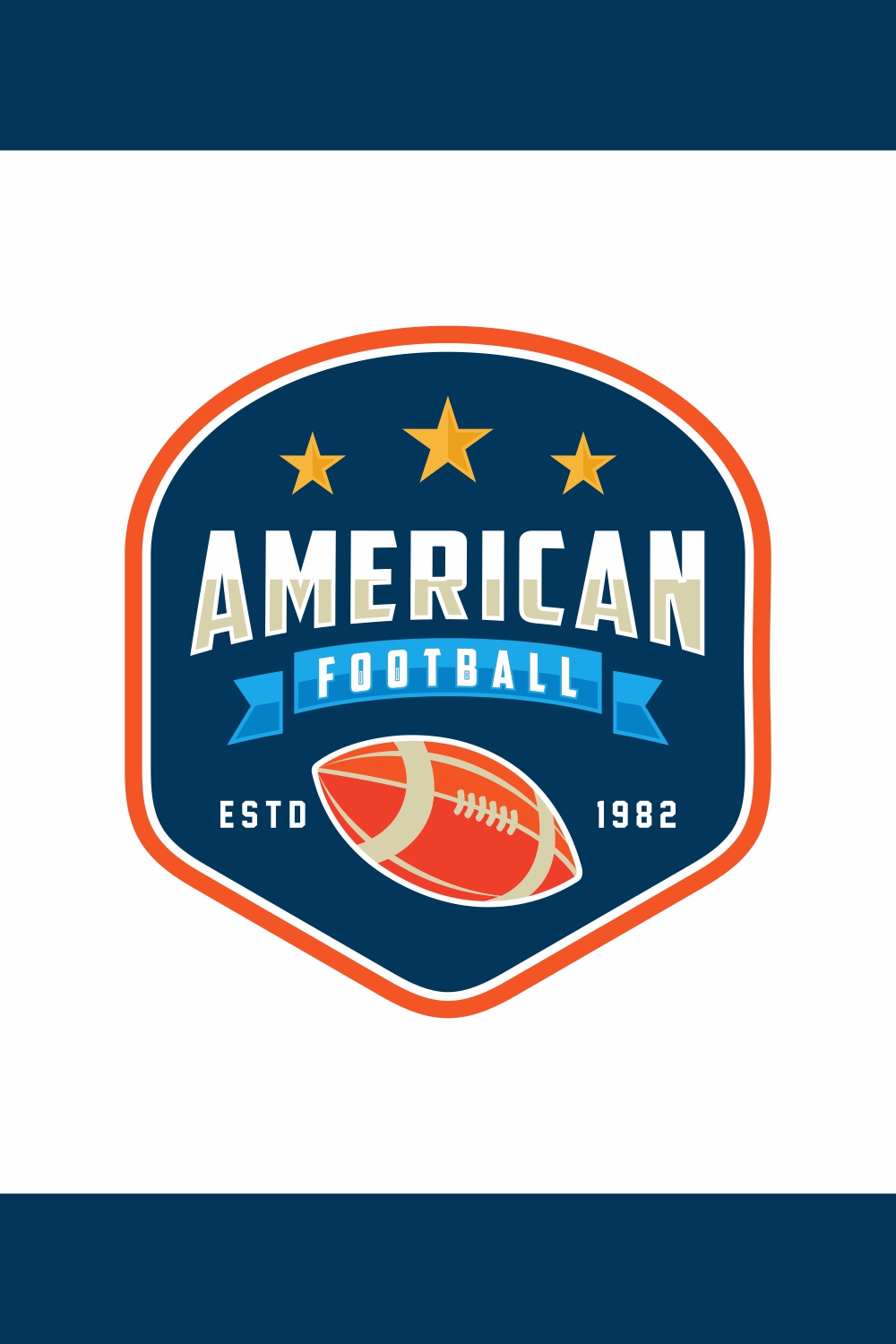 American Football Sports logo and badge – Only $7 pinterest preview image.