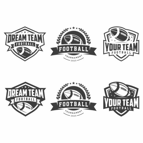 American Football logo, emblem set collection, design template on light background – Only $9 cover image.