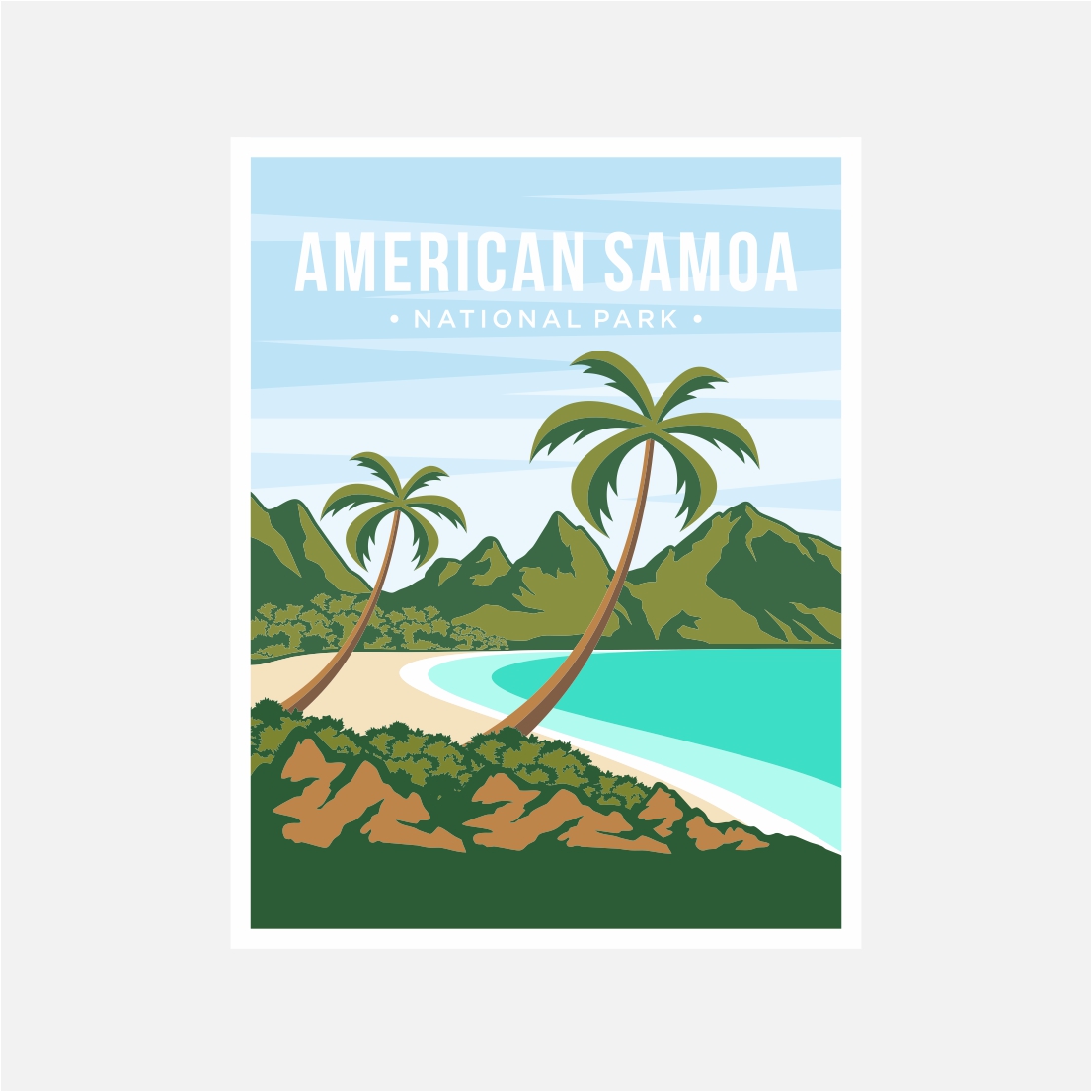 American Samoa National Park poster vector illustration design - $8 cover image.