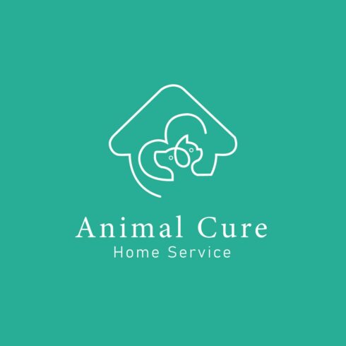 modern minimalist animal home cure services logo design cover image.
