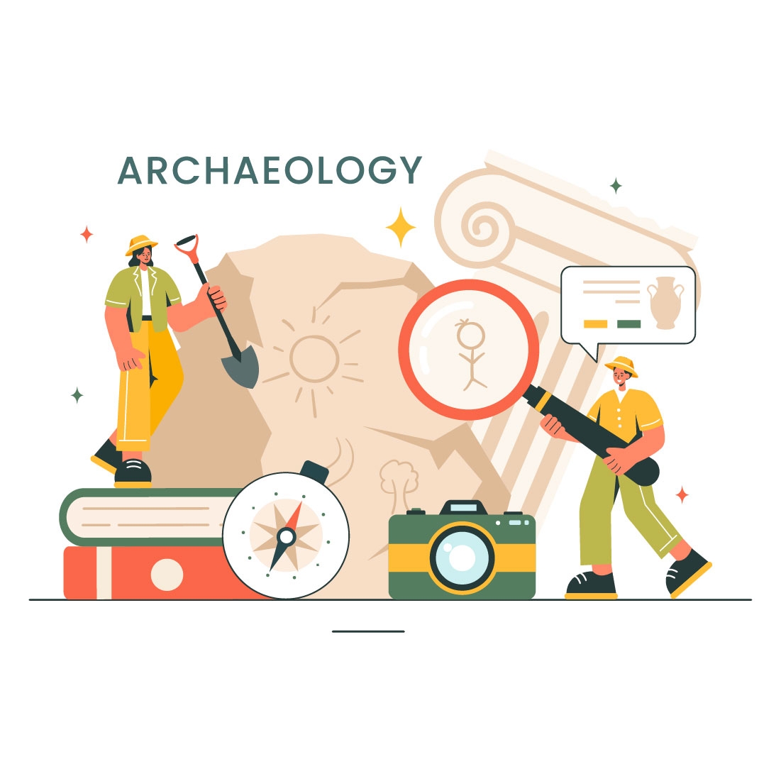 13 Archeology Vector Illustration cover image.