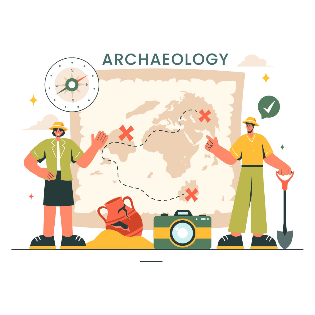 13 Archeology Vector Illustration preview image.