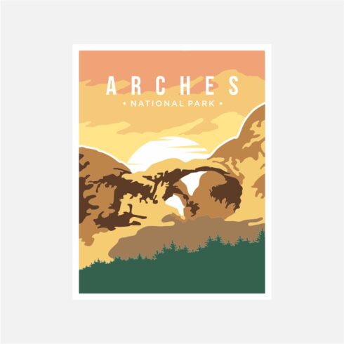Arches National Park poster vector illustration design - only $8 cover image.