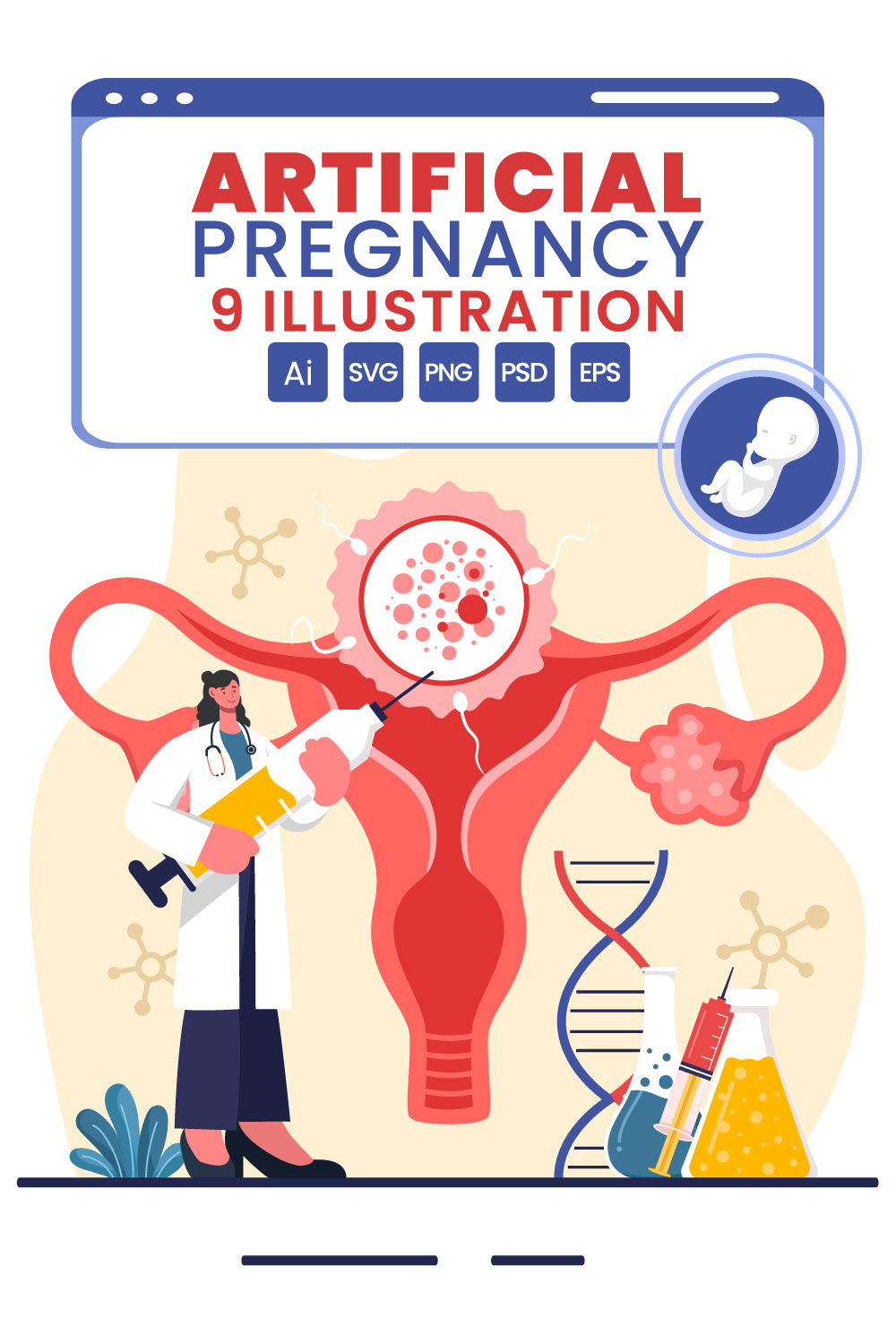 9 Artificial Pregnancy Illustration pinterest preview image.