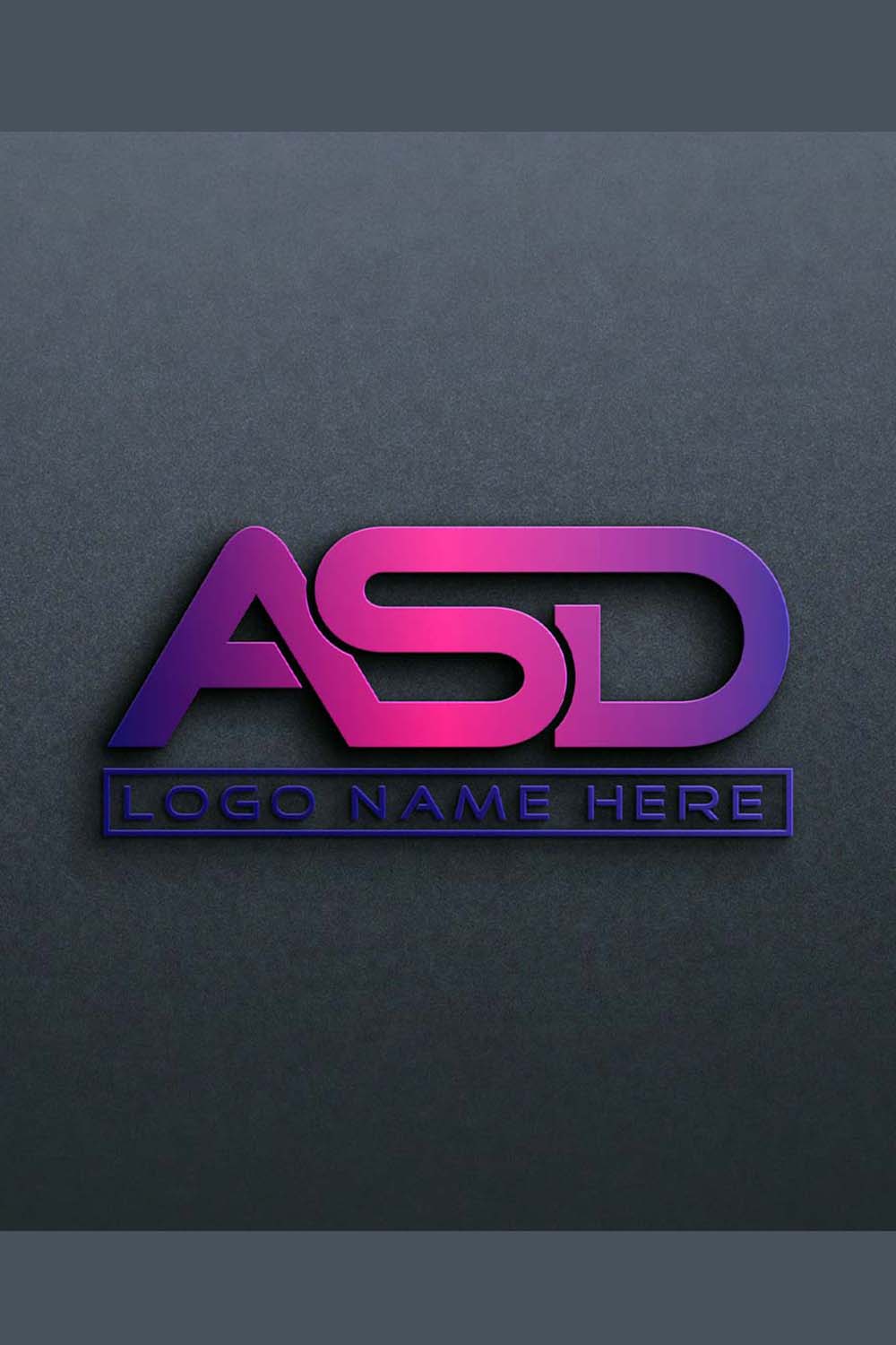 ASD Letter Logo Design in Illustrator CC - 100% Editable pinterest preview image.