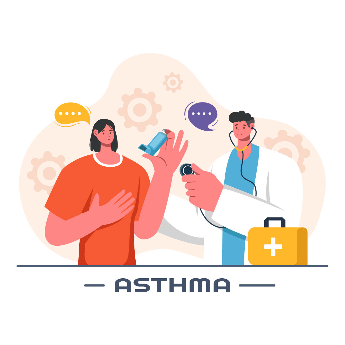 9 Asthma Disease Illustration preview image.