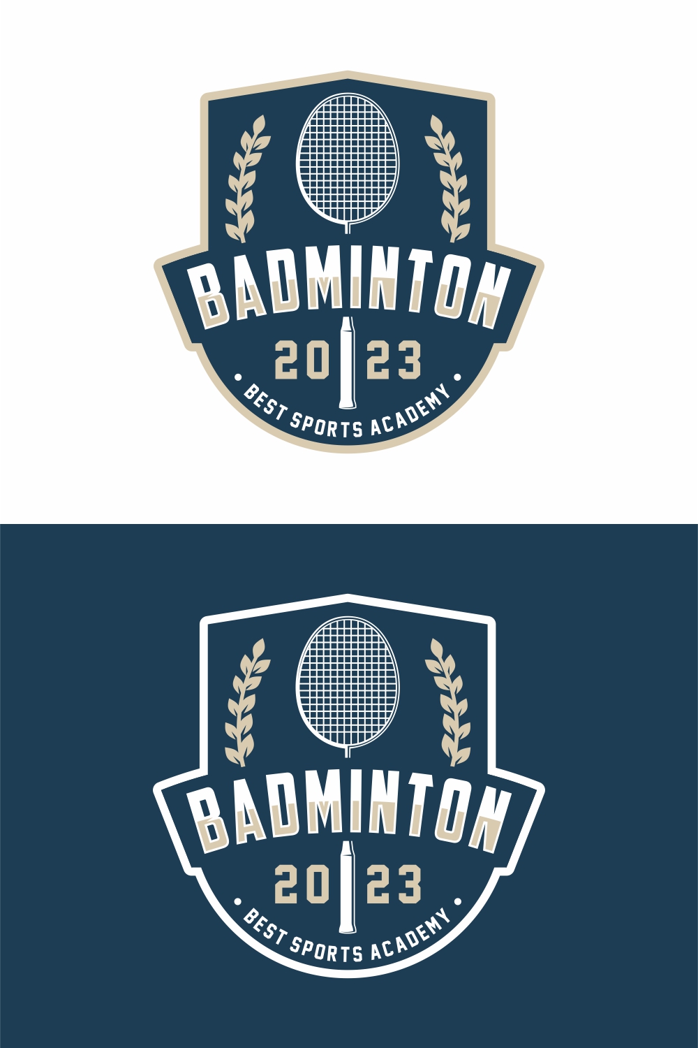 Badminton Logo Design Vector – Only $7 pinterest preview image.