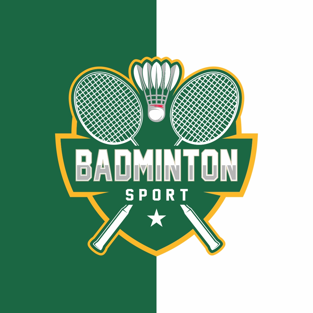 Badminton badge logo in modern minimalist style – Only $7 preview image.