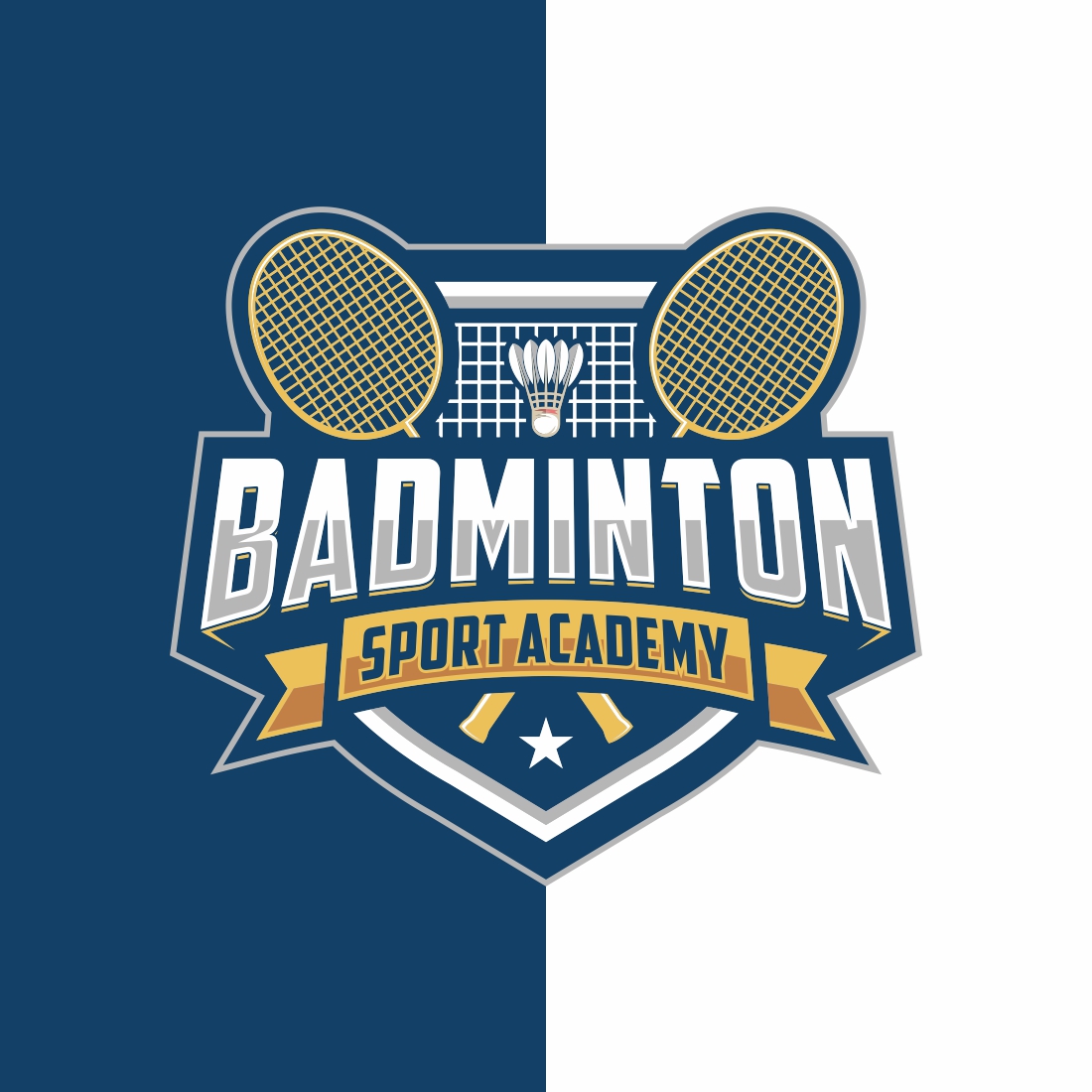 Badminton badge logo in modern minimalist style – Only $7 preview image.