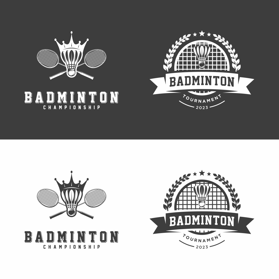 Badminton logo, emblem set collection – Only $9 preview image.