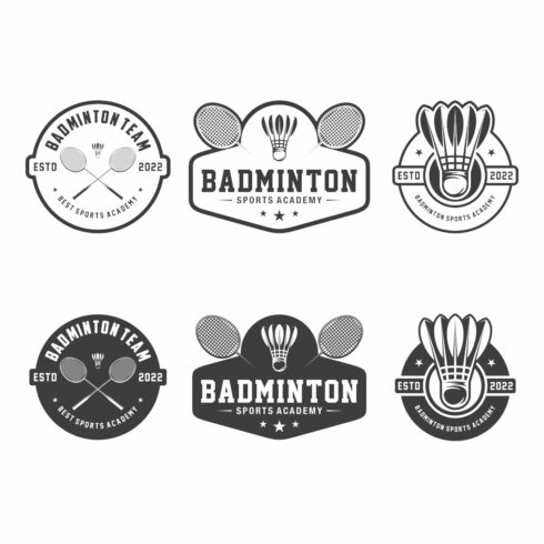 Badminton logo, emblem set collection – Only $9 cover image.