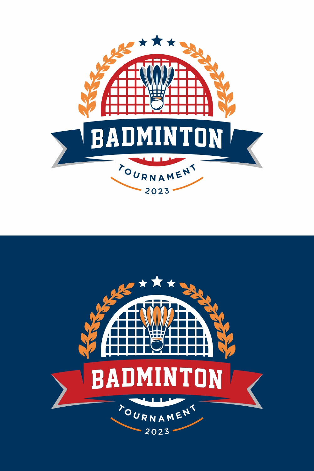 Badminton Logo Design Vector – Only $7 pinterest preview image.