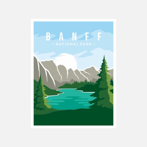 Banff National Park poster vector illustration design - $8 cover image.