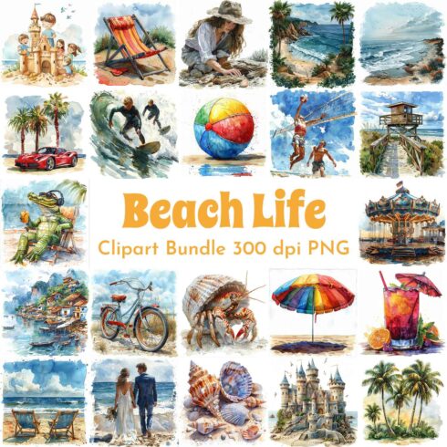Beach Clipart Bunde cover image.