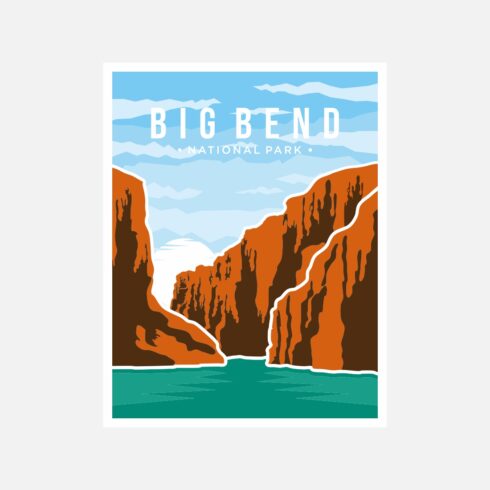 Big Bend National Park poster vector illustration design – Only $8 cover image.