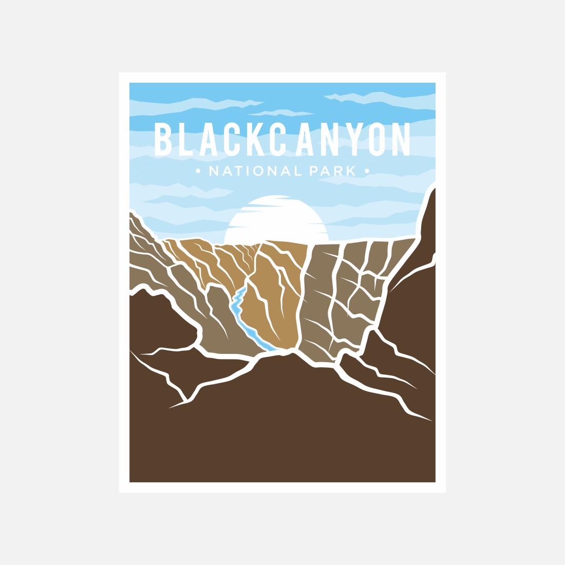 Black Canyon National Park poster vector illustration design – Only $8 cover image.