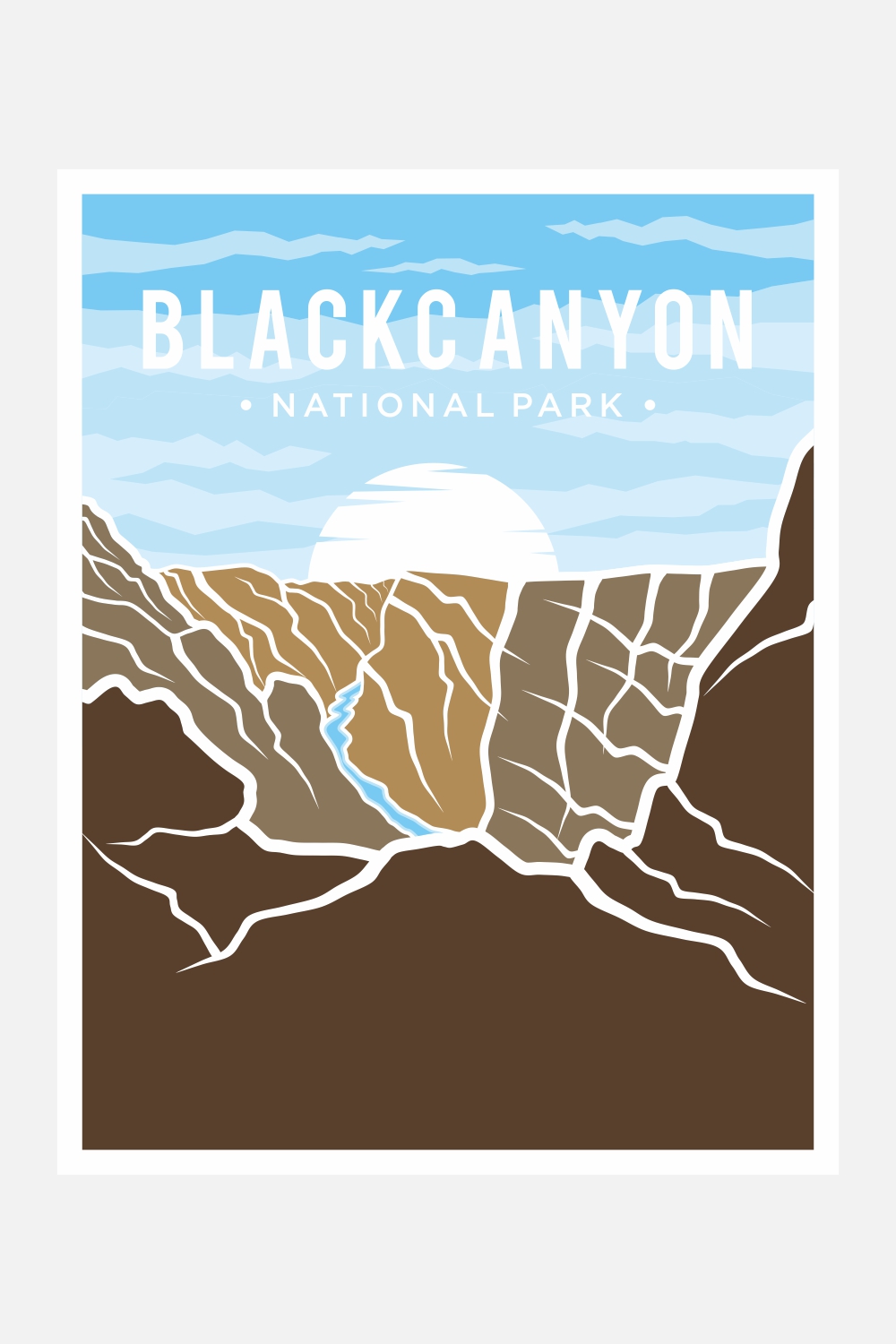 Black Canyon National Park poster vector illustration design – Only $8 pinterest preview image.