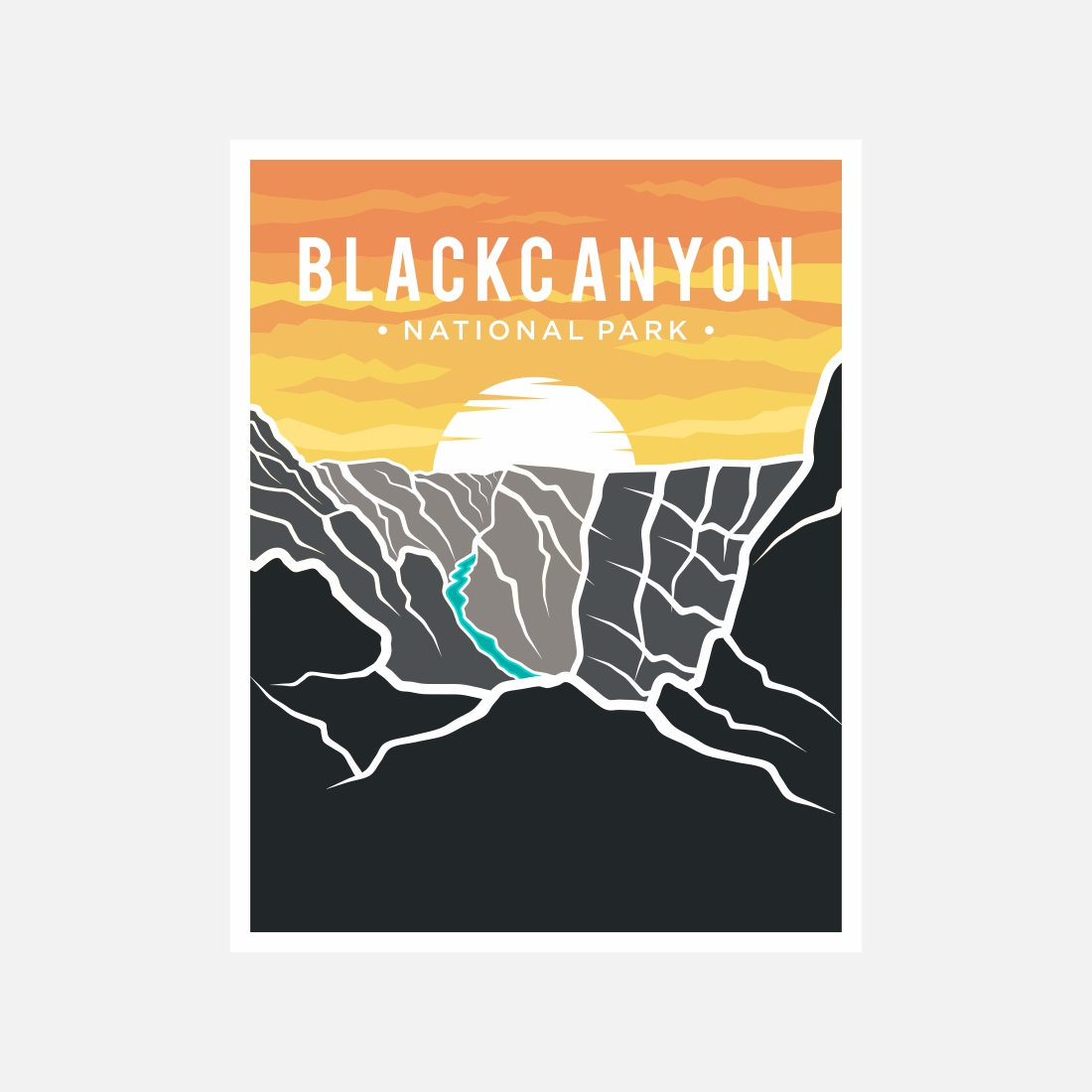 Black Canyon National Park poster vector illustration design – Only $8 preview image.