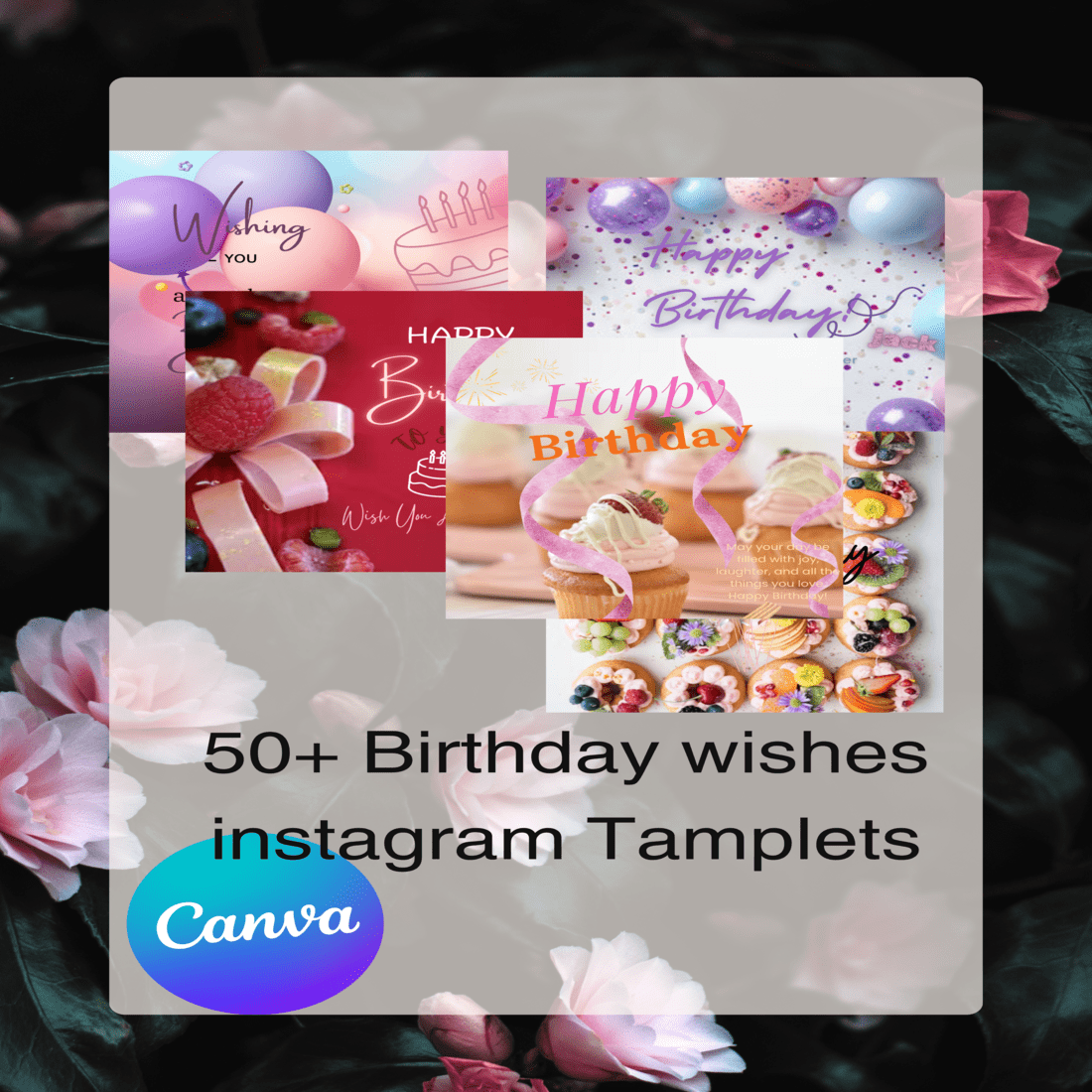 "Editable UNIQUE,MATCHLESS, ATTARACTIVE, Birthday Cards - Customizable Templates on Canva" preview image.