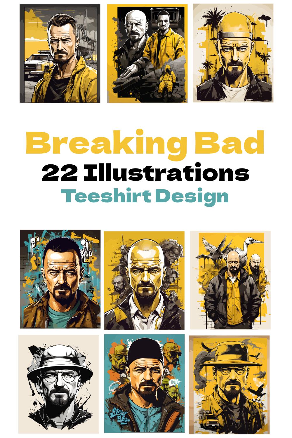 Ultimate Breaking Bad Illustration Collection: 22 Exclusive Designs for Posters, T-Shirts, and More pinterest preview image.