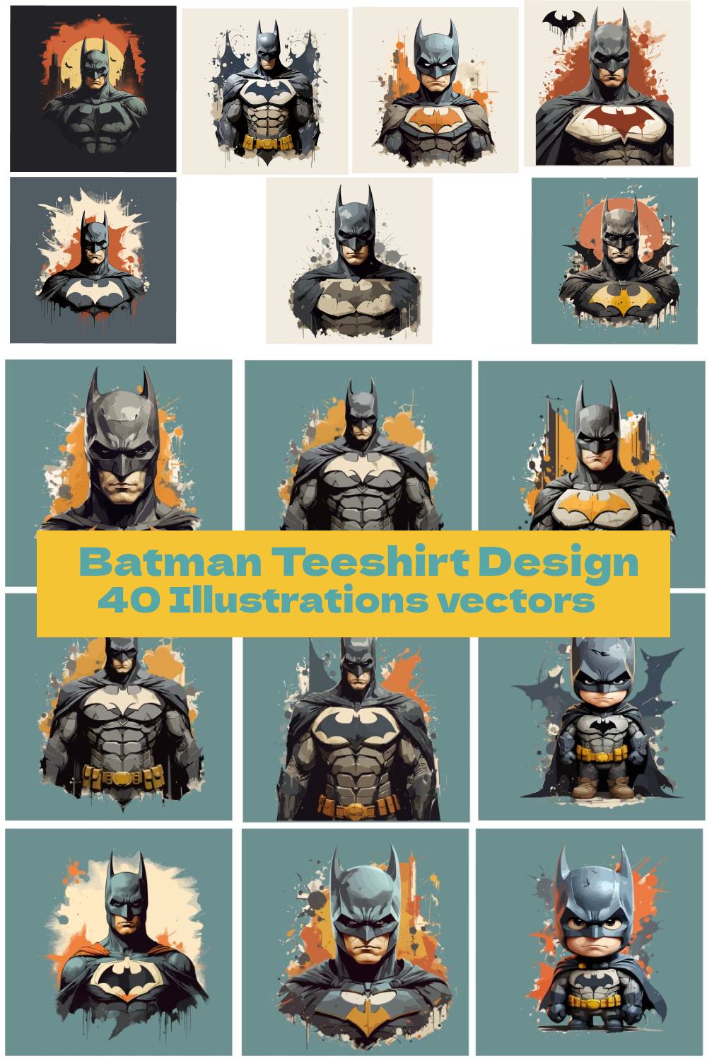 Batman Illustrations pinterest preview image.