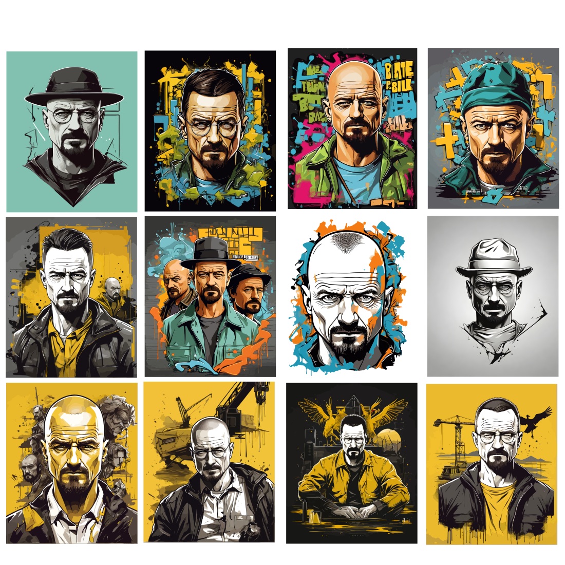 Ultimate Breaking Bad Illustration Collection: 22 Exclusive Designs for Posters, T-Shirts, and More preview image.