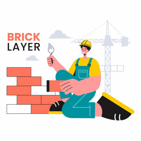 9 Bricklayer Worker Illustration cover image.