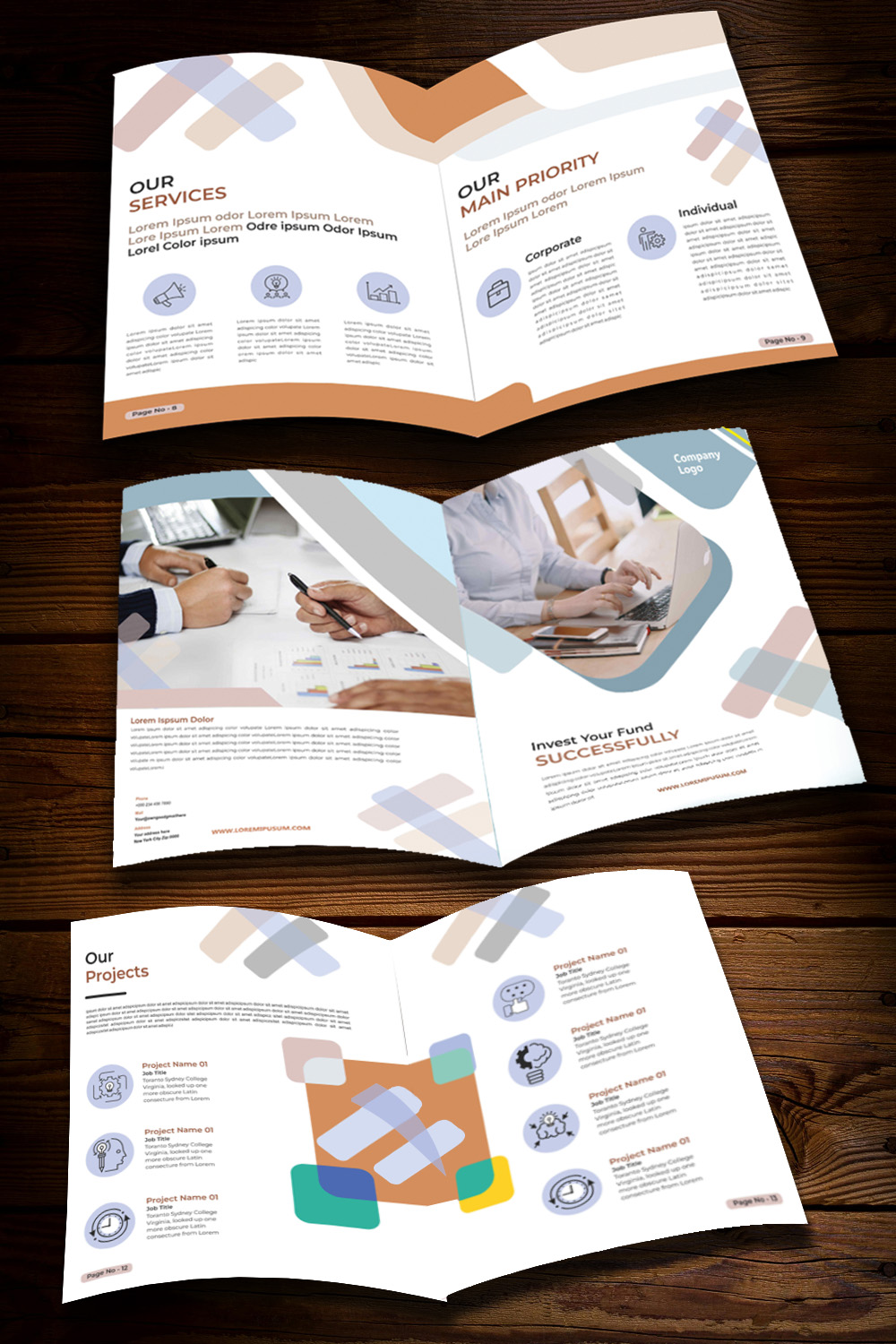 16 page brochure template pinterest preview image.