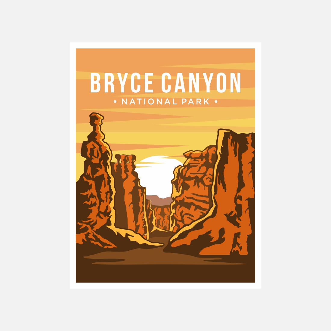 Bryce Canyon National Park Poster Vector Illustration - only $10 preview image.