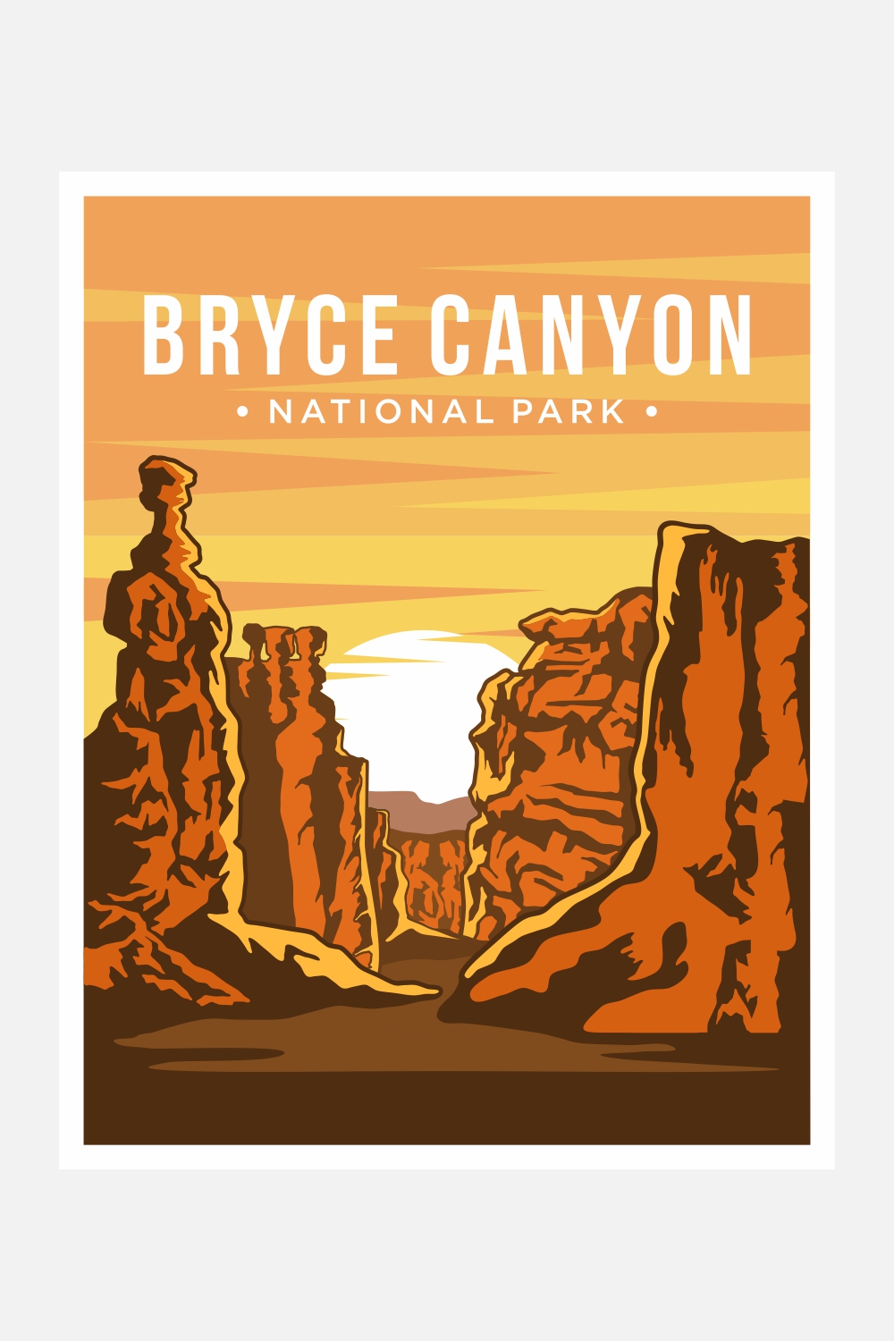 Bryce Canyon National Park Poster Vector Illustration - only $10 pinterest preview image.