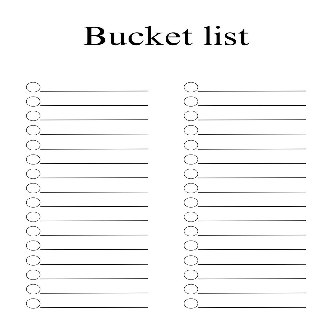 Bucket list preview image.