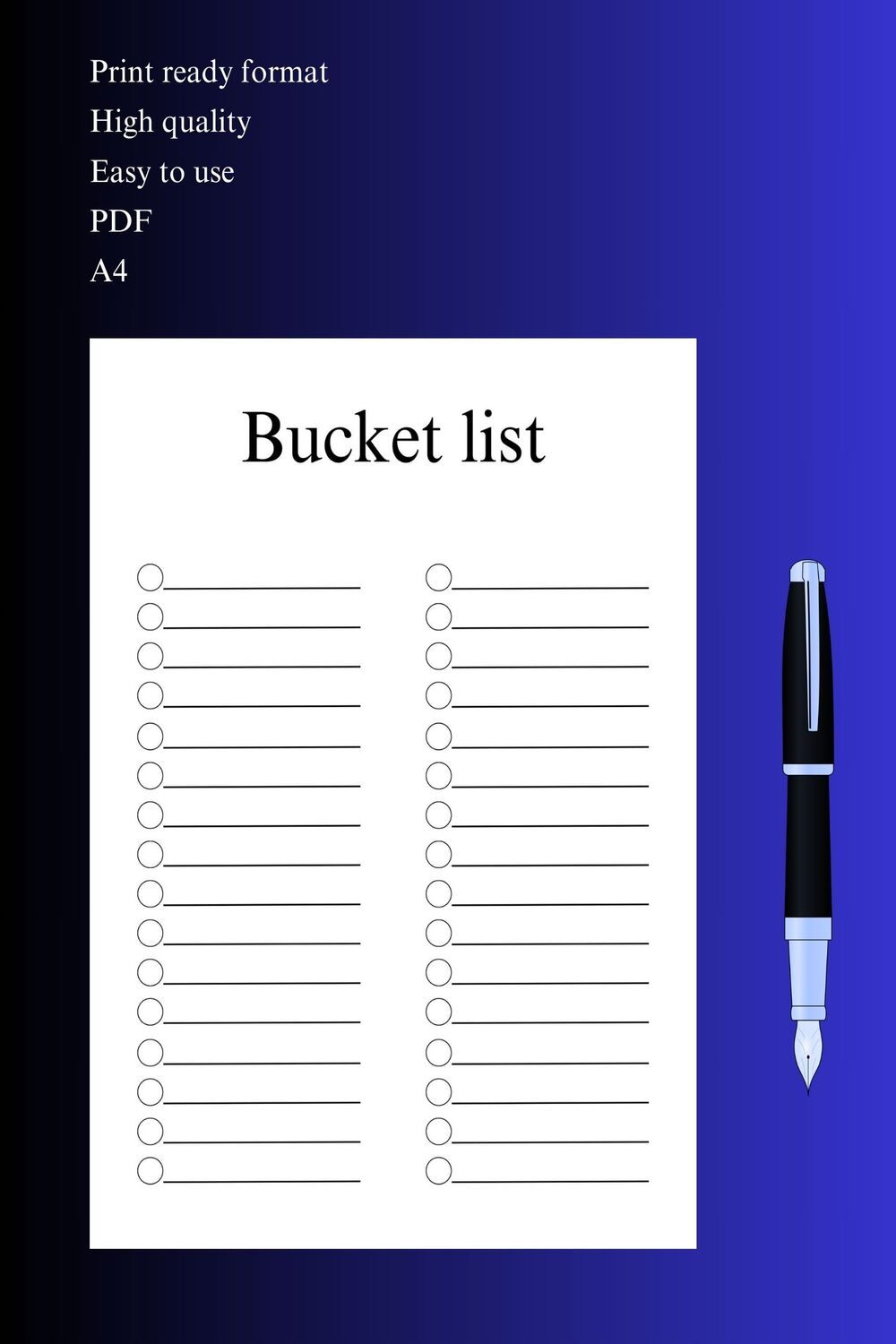 Bucket list pinterest preview image.