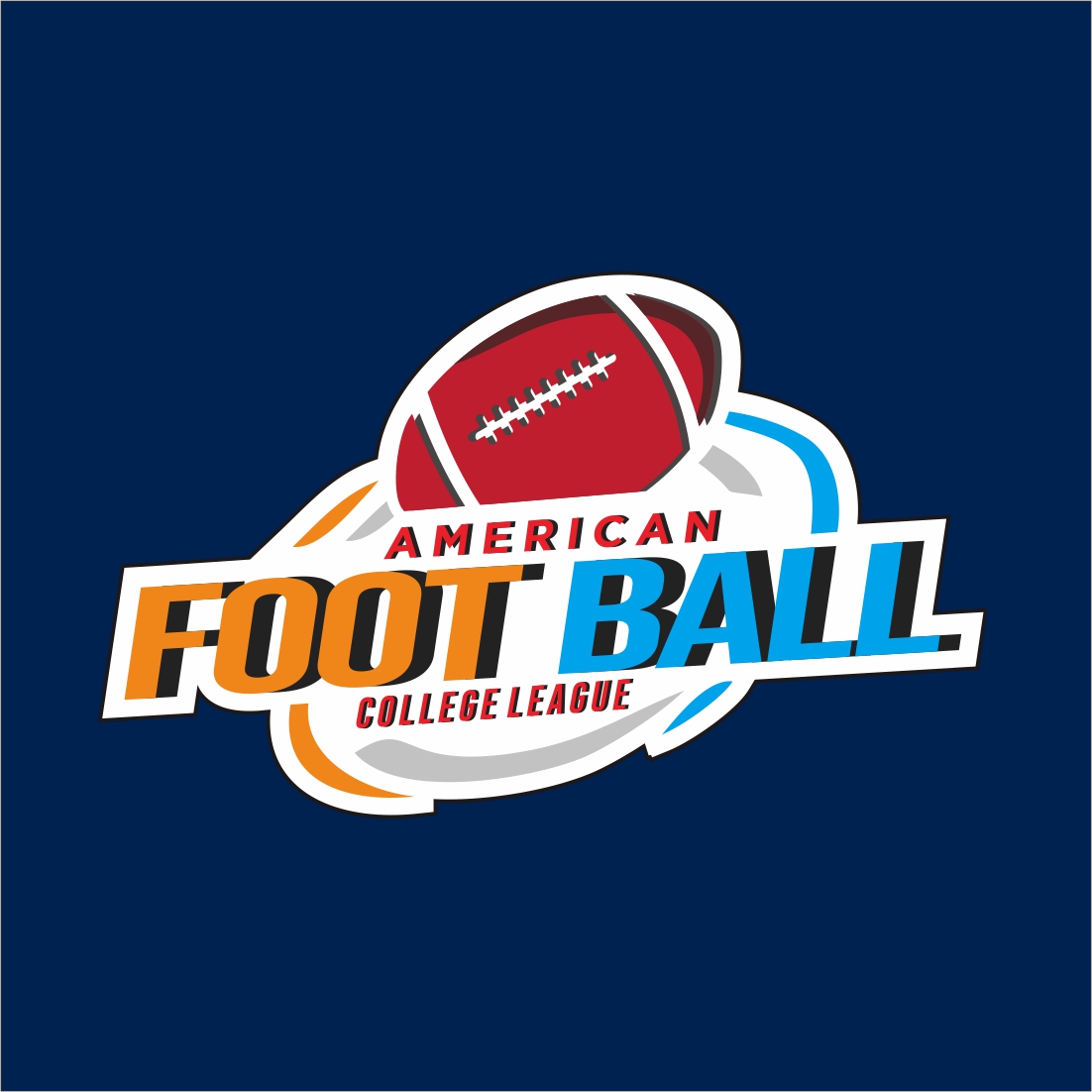 American Football Sports logos and badges, logo template preview image.