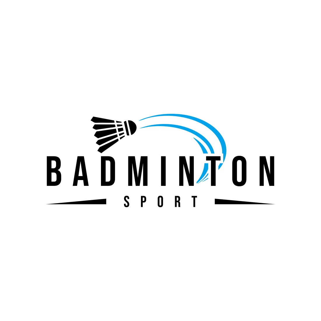 Badminton logo design for Sports logo and Badminton Championship club template preview image.