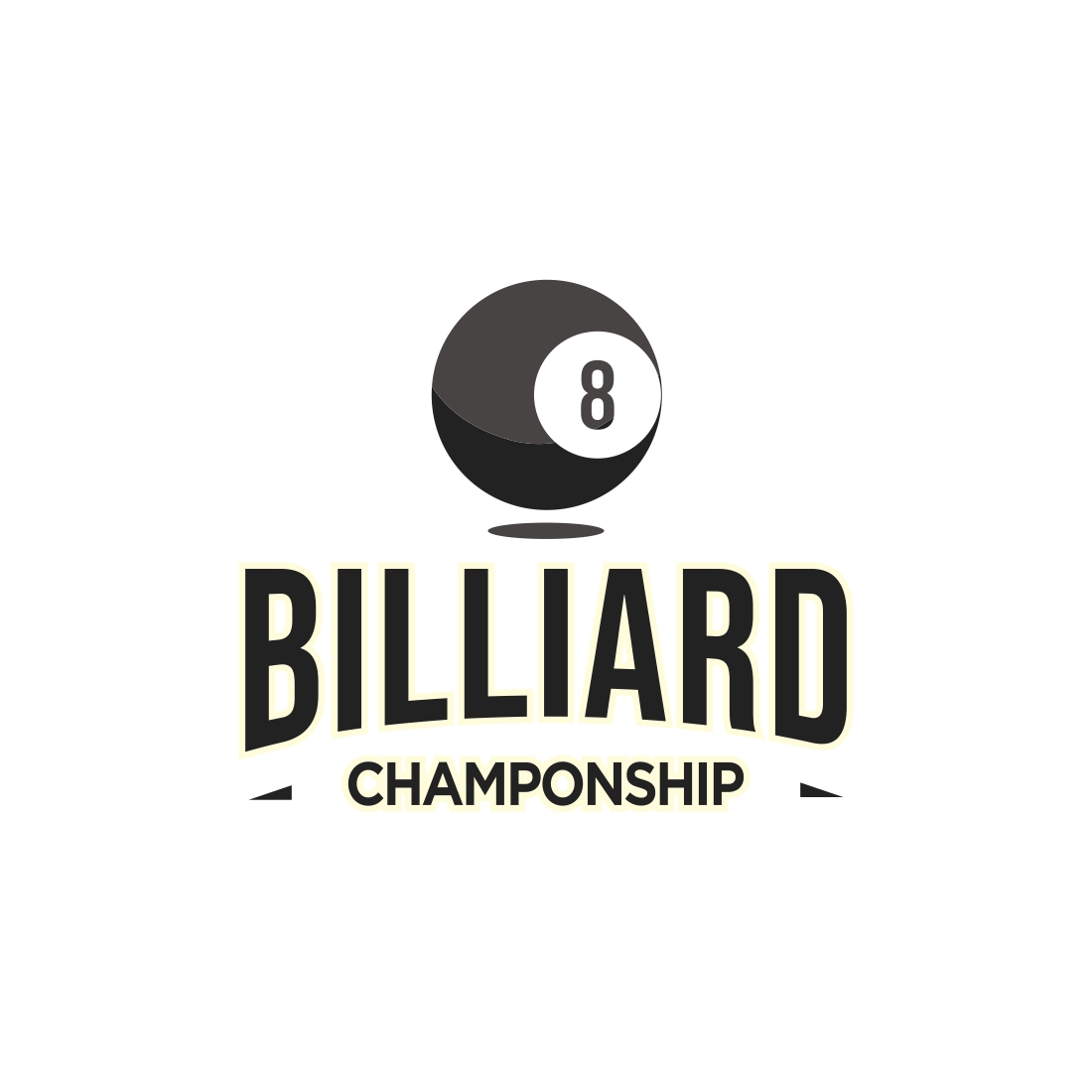 Billiards logo, Sports label for billiards room, Billiards logo template preview image.